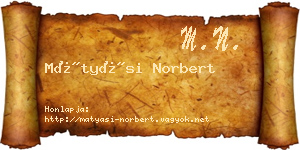 Mátyási Norbert névjegykártya